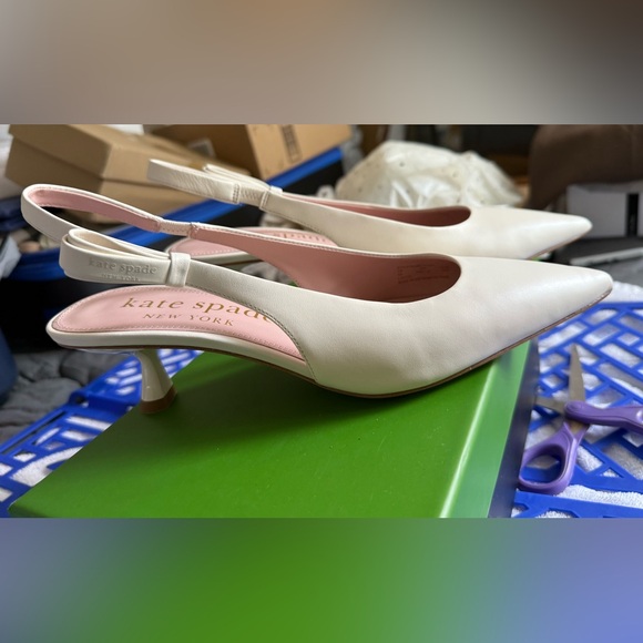 Kate Spade New York Riley Cream Slingback Heels - Picture 7 of 11